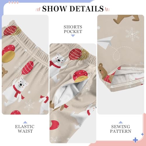 ZZXXB Bear Balloon Boys Long Pants Soft Trousers Elastic Waist Kids Lounge Bottoms with Pockets S-XL4