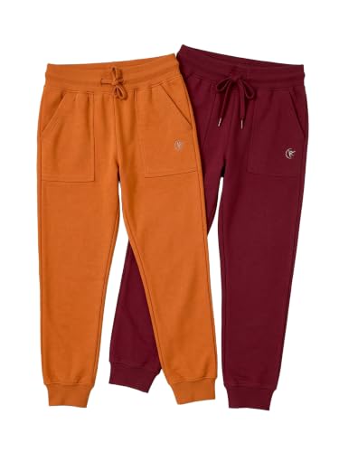 Image of KiddoPanti Boys Solid Fleece Track Pants | Cotton Poly Fleece Fabric | Ankle Length Bottom Rib | 2 Front Patch Pocket | Elastic Waist & Drawcord | Jogger Track Pants for Boys