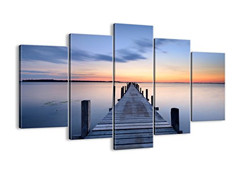 Impression sur Toile - 5 Parties - 150x100cm - Image sur Toile - 2508 - Plusieurs éléments - prete a Suspendre - encadrée - Tableaux pour la Mur - Motif Moderne - Pret a accrocher - EA150x100-2508