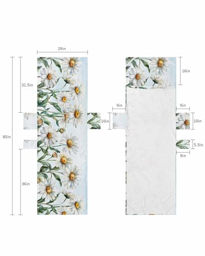 Blue Daisy Floral Beach Lounge Chair Towel Cover, Soft Chaise Lounge Towel with Side Pockets Patio Pool Chairs Cover for Beach/Pool Sunbathing 29x85 Vintage Botanical Spring Flower Painting Art
