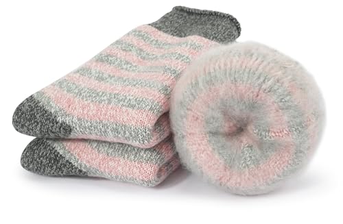Image of BomKinta Women Thermal Socks - Thick Boot Sock Warm Winter Crew Socks - Cozy Soft Christmas Socks Size 5-10