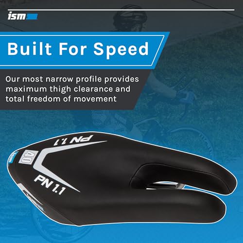 ISM PN 1.1 Padded Road Bike Saddle - Noseless Bicycle Seat for Road, Time Trial, Triathlon, and Gravel Bikes - Comfortable Bike Seat for Men and Women - Performance Road Bike Seat for Reduced Numbness
