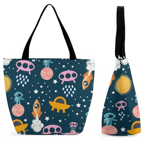 Sac de shopping fusée spatiale pour femme, grand sac à main contre le désordre