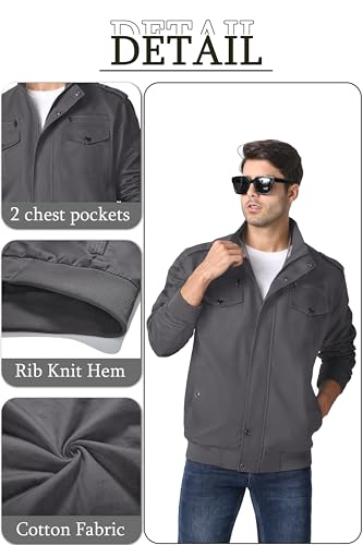 Image of MAGNIVIT Men's Military Jackets Lightweight Full Zip Army Cargo Jacket
