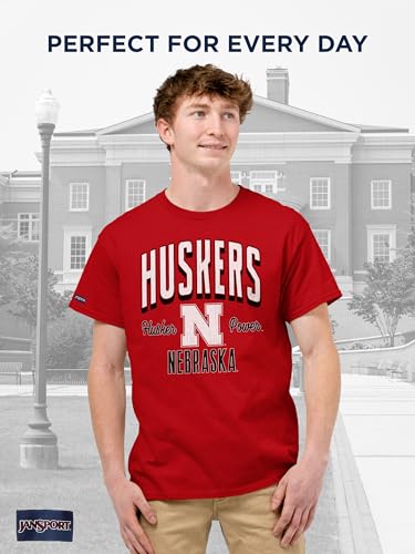 Image of JanSport NCAA Officially Licensed Campus Short Sleeve T Shirt for Men, Soft & Breathable Pre-Shrunk Cotton Crewneck T Shirt