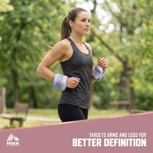 Image of RBX Wrist & Ankle Weights Set, Adjustable Comfort Fit for Training & Toning