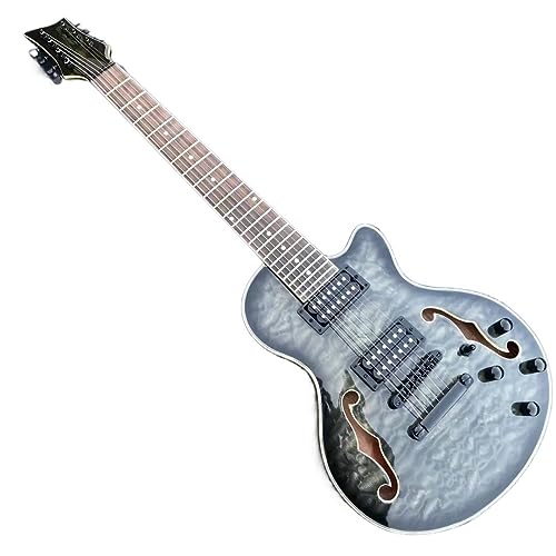 Guitare 7 cordes personnalisée l'essence du Jazz électrique dans un écrin gris