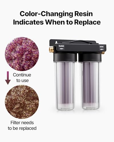 VEVOR Deionized Water System for Car Wash, Spotless Car Wash Water System with 2 x 0.5L Color Changing Resin, Spot-Free Deionized Water Filter for Cars RVs Motorcycles Windows - 5