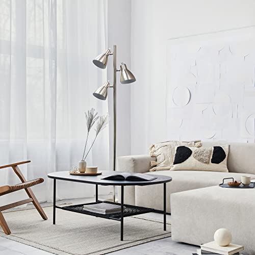 Simple Designs Lf2007-Bsn Metal 3 Light Tree Floor Lamp, Brushed Nickel #TOP3