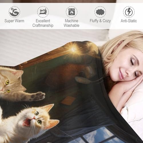Couverture en flanelle chat de haute qualité - Plaid doux durable