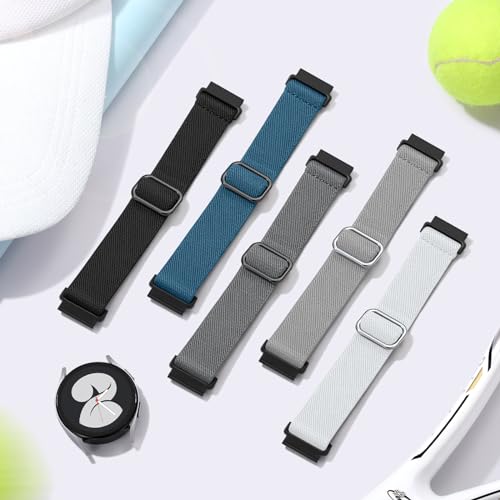 Image of Lerobo Elastic Bands Compatible with Samsung Galaxy Watch 6 5 4 7 FE Band 40mm 44mm 45mm /for Galaxy Watch 6 4 Classic Band 42mm 46mm 43mm 47mm /Active 2,5Pack 20mm Soft Adjustable Nylon Solo Loop Band
