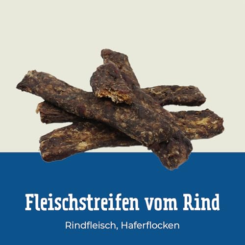 Frostfutter Perleberg Snack-Box Fleischstreifen | 2 kg Kauartikel für Hunde | Getrocknete Fleischstreifen vom Rind & Huhn | 100% natürlich & fettarm | Perfekter Kausnack für große & kleine Hunde