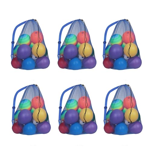 GSE Games & Sports Expert 24x36/30x40 X-Large Mesh Sports Equipment Drawstring Bag for Soccers, Basketballs, Footballs