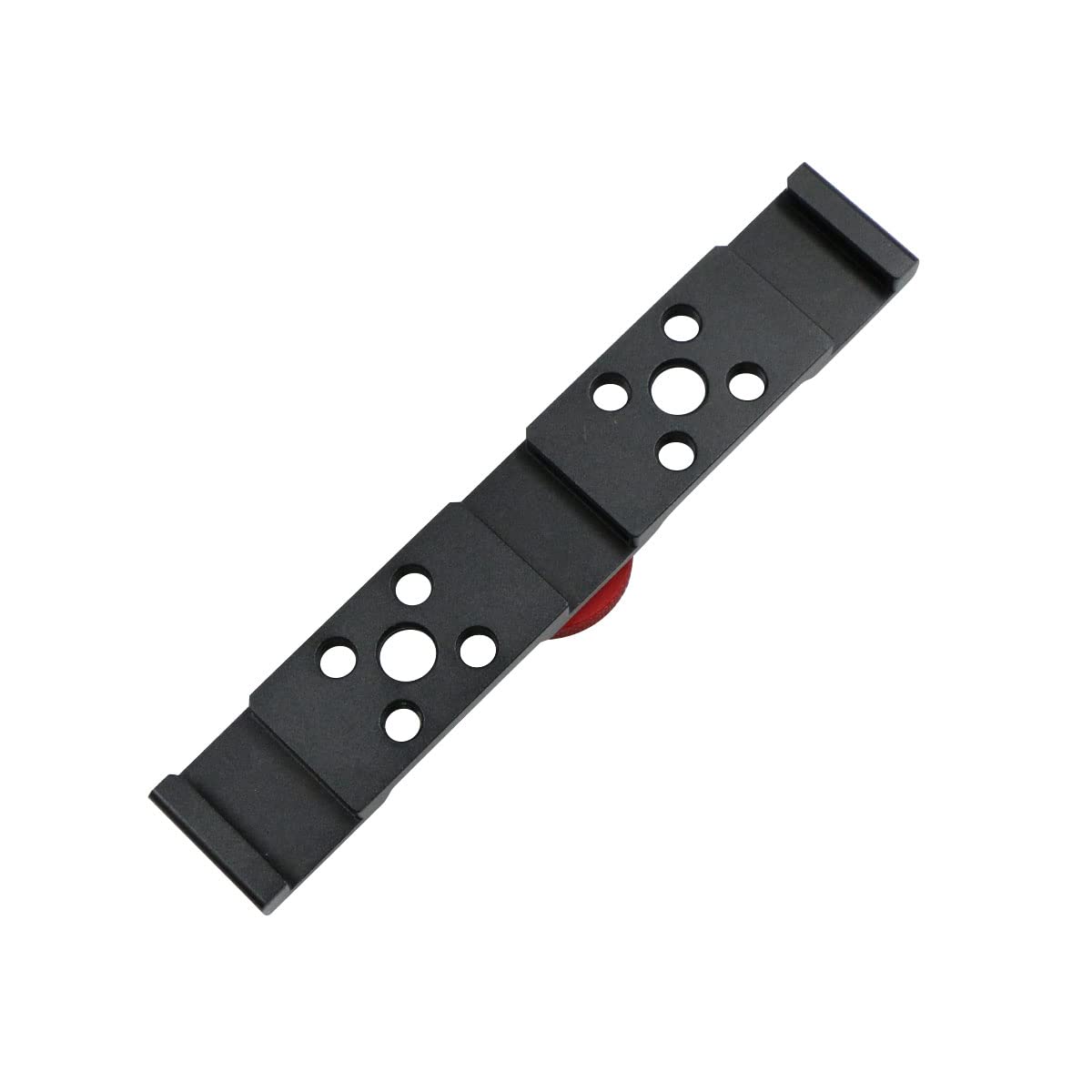 Flash Bracket Fixation Support Sabot - Double Rail Barre D'extension en Alliage Aluminium avec Trous Vis 1/4" 3/8" pour Lumière Led Trépied Light Microphone Monopode Dslr Reflex , Noir