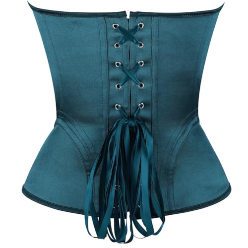 Image of Satin Corset Tops for Women Strapless Bustier Sweetheart Neckline Boned Bodice Bridal Lingerie Party Clubwear