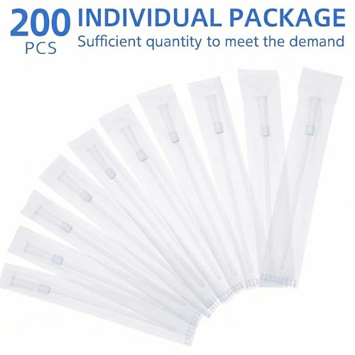 Image of Nuanchu 200 Pcs White PVC Replacement Tube Supplies Colon Tubes Kit Clear Replacements Hose with Flexible Rounded End for Smooth Insert Catheters for Women Men Fr12