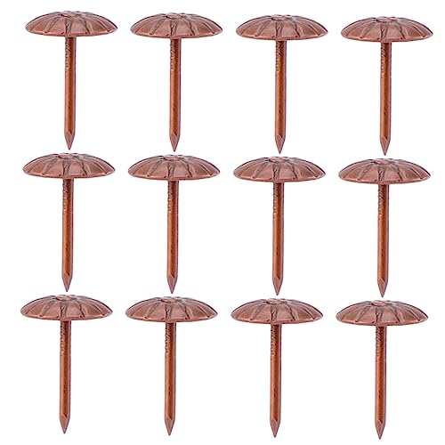 GRIRIW 500Pcs Antique Sofa Nails Decorative Thumb Tacks for Furniture Upholstery Nails for Sofa Chair Bed Projects Brown