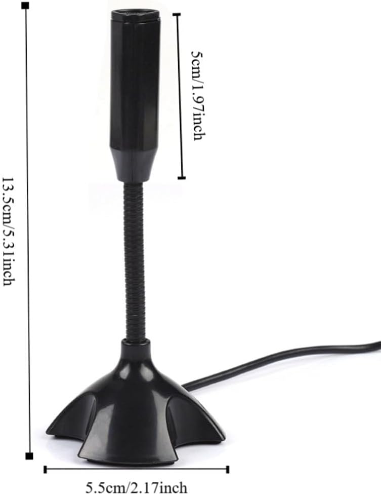 Mini USB 2.0 Condenser Microphone with Adjustable Stand - Flexible Desktop Mic for PC Laptop Recording, Meeting, Remote Work, 2M Range Clear Sound