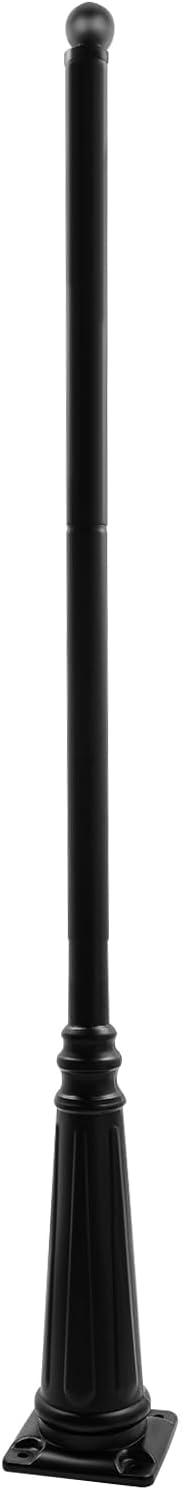 Outdoor Lamp Post, 12.47ft Height Street Light Pole with Top Globe & Ground Cage, Outdoor Light Post for Exterior House, Patio, Garage, Yard, Garden, Lawn, Walkway