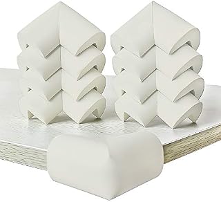 Fozobaiy Table Corner Protectors For Baby,Child Safety Foam Corner Covers Guard,Baby Proofing Edge for Kids,Suitable For Coffee Table,Fireplace Counter Sharp Corners (Milky White(10 Corner pads))