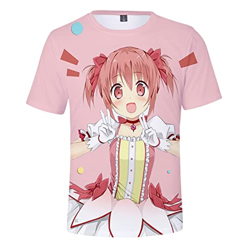 ISaikoy Anime Puella Magi Madoka Magica T-Shirt Homura Akemi Short Sleeve 3D Printing Tee Sweater Cosplay Costume