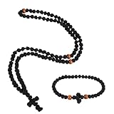 Mikovivi 2stk Orthodoxe Gebetsschnur, Handgefertigt Orthodoxe Gebetsschnur Armband & Halsketten Set Griechische Knotenperle Segenskreuz Anhänger Geschenk
