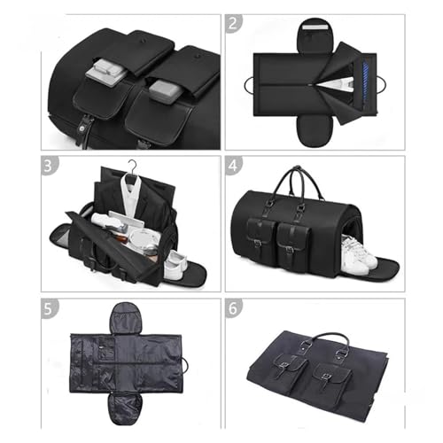 Men's Business Garment Bags Large Multifunctional Foldable Suit Bag With Shoes Gym Shoulder Bags(Grey)4