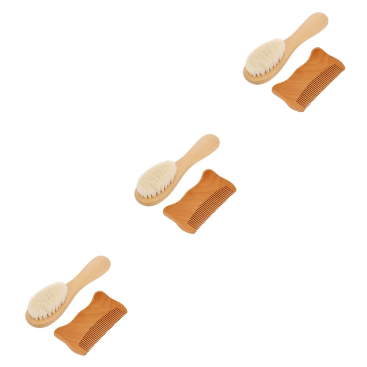 FRCOLOR 6 peines de madera para el pelo para niños pequeños, cepillo de cerdas naturales, cepillo de pelo para cabello grueso, cepillo de madera para el cabello, cepillo de madera con cerdas de