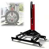 BBTEQEKN Rolling Wheel Detailing Stand, Portable Wheel Cleaning Stand, Tire Cleaning and Polishing Roller with 3-Way Rotating Rollers, for Wheel Cleaning, Polishing Rims, Dressing Tires