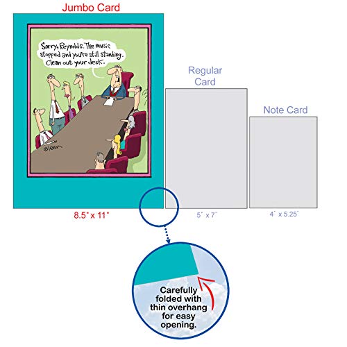 Nobleworks Jumbo Hysterical Retirement Paper Card 8.5 X 11 Inch With Envelope (1 Pack) Big, Jumbo Co-Worker, Good Luck Musical Chairs Birthday J4578Rtg #TOP3
