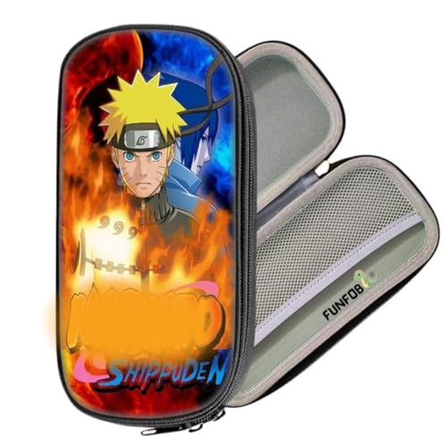 Image of Funfob Polyester Pencil Box For School College For Pen Pencil Or Other Stationery Products Pencil Pouch Travel Or Cosmetic Case (Naruto Shippu), Multicolor