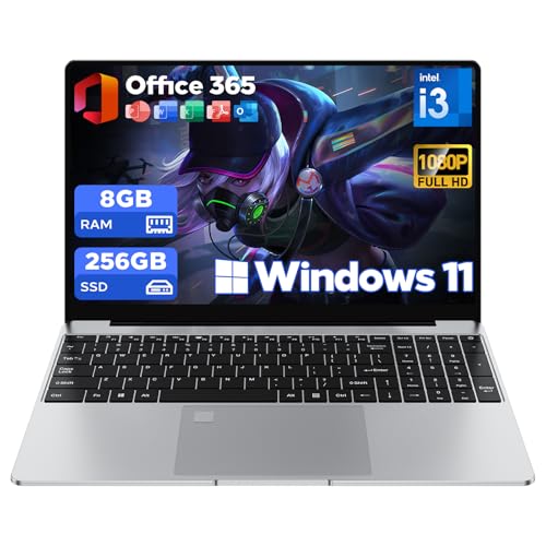 2026 Latest 15.6'' for Windows 11 Laptop Computer, Core i3-7020U Laptop 8GB RAM 256GB SSD, 32GB+2TB Expandable, FHD IPS Display & Backlit Keyboard, Fingerprint Unlock, Office, Wi-Fi, BT5.2, HDMI, USB
