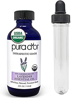 PURA D’OR Lavender Essential Oil (4oz / 118mL) USDA Organic 100% Pure Natural