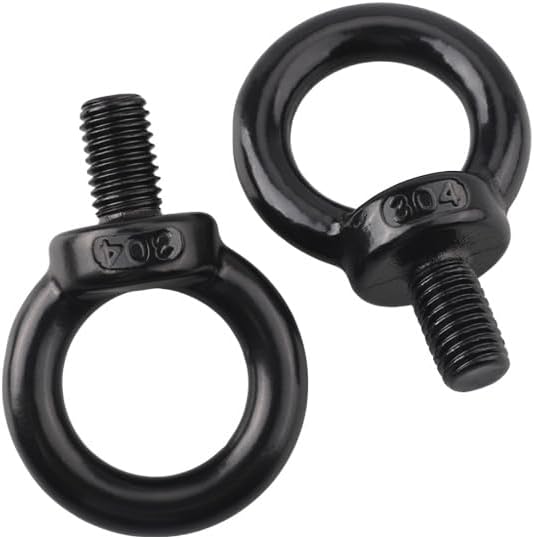 Shoulder eye bolt Ring Eye Bolt Eye Bolts M3 M4 M5 M6 M8 M10 M12 M14 M16 M18 M20 M24 Black 304 Stainless Steel Ring Lifting Eyebolt Marine Lifting Eye Screws Ring Bolt Stainless Steel Eye Bolts(M4X1