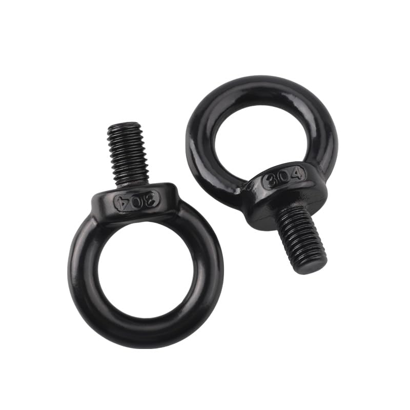 Tornillo con Argolla M3 M4 M5 M6 M8 M10 M12 M14 M16 M18 M20 M24 Tornillos de Ojo de elevación Marinos Tornillo de Anillo de Acero Inoxidable 304 Negro Tornillo con Anilla(M24X40 1PC)