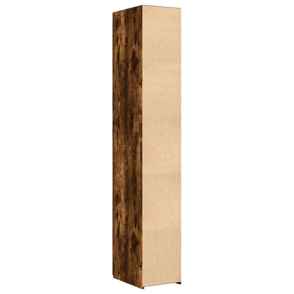 vidaXL Buffet Haut chêne fumé 30x42,5x185 cm Bois d'ingénierie, Buffet, Armoire de Rangement, Panneau latéral, Armoire, Armoire latérale