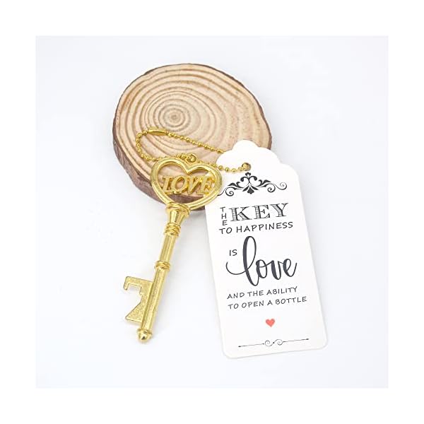 Aokbean 52pcs Vendimia Esqueleto Abrebotellas Clave Favor de Boda Set de Regalo de Recuerdo para Invitados con Escort… - Imagen 7