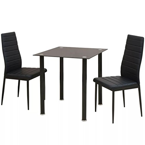 Homgoday Mesa y sillas de comedor negras, mesa al aire libre, mesa de cocina, mesa al aire libre
