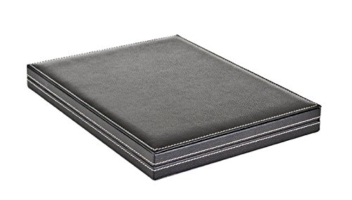 LINDNER Das Original Cassetta per Monete Nera M con Inserto per Monete Rosso Chiaro con 24 Scomparti Quadrati per Monete/Capsule per Monete Fino a Ø 42 mm