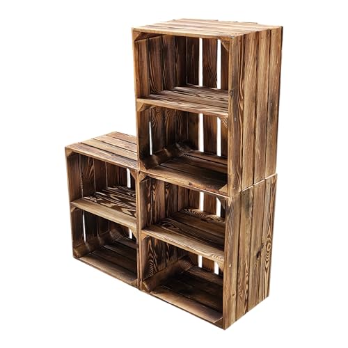 Flamed Wooden Crates, Wine Crates, Fruit Crates with Middle Board/Intermediate Board Shelf for Storage Shoe Rack (Set of 50/3, with Short Shelf) Flamed Wooden Crates, Wine Crates, Fruit Crates with Middle Board/Intermediate Board Shelf for Storage Shoe Rack (Set of 50/3, with Short Shelf)
