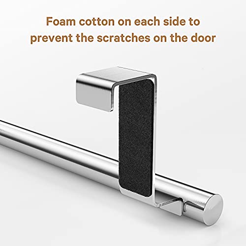 Stainless-Steel-Over-Door-Towel-Rack-Bar-Holders-for-Universal-Fit-on-Over-Cabinet-Cupboard-Doors-2-Pack-Sliver Stainless Steel Over Door Towel Rack Bar Holders for Universal Fit on Over Cabinet Cupboard Doors 2 Pack Sliver