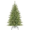 Puleo International 4.5ft Pre-Lit Slim Fraser Fir Christmas Tree with 483 Clear Lights, 150 Realistic Dense Branch Tips, Easy Setup Artificial Trees with Sturdy Metal Stand