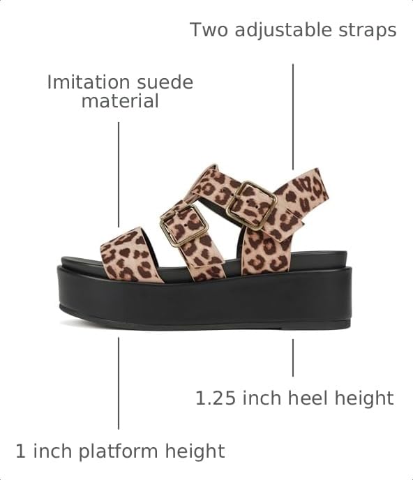 Image of Soda inchSTELLAR inch ~ Women Flatform Multi Strap Double Buckle Open Toe Ankle Strap Platform Wedge Sandals