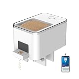 GEZIEKID Bluetooth Fish Feeder Automatic Dispenser for Aquarium, Food Dispenser for Fish Tank with App Control, USB Powered for Small Fish Tank Pelleted Food, Electronic Feeders for Animals, White