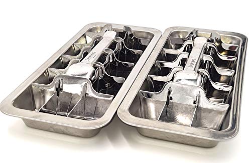 Dreiklang - be Smart 2er Set Robusta Bandeja para Cubitos de Hielo de Acero Inoxidable Palanca, Duradera y sin plástico en Estilo Vintage Cover