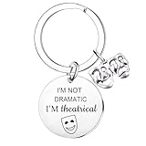 MADHAHEFU Musical Theater Keychain Theater Gifts for Women Men Music Teachers Students Actor Actress Presents