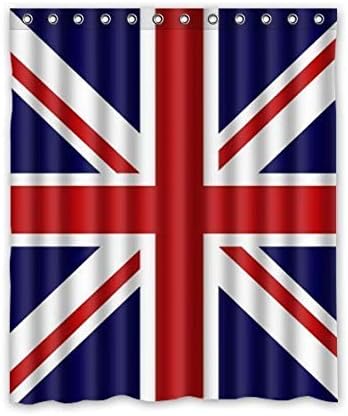 shower curtain Union Jack/UK Flag Background Waterproof Bath Curtain-Size: 60" x 72"