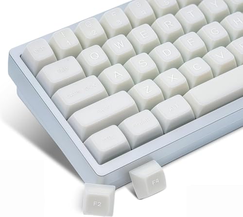 White Jade PBT キーキャップ, セラミック風 半透明 SAプロファイル, Cherry MX対応 メカニカルキーボード用, 60%/65%/75%/96%/100% US配列