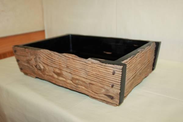 虫喰い水盤 木製長方形水盤 楽天市場】長角 水盤の通販