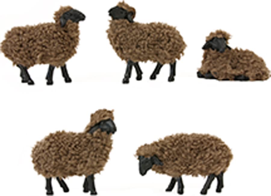 Tierfigur Wollschafe, braun 7,5 cm